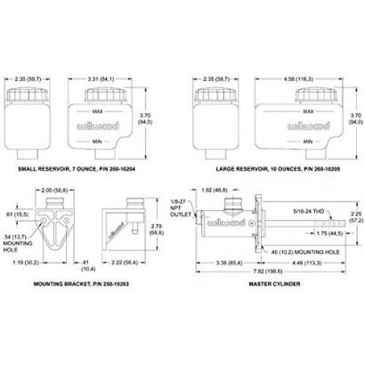 Wilwood Compact Master Brake Cylinder 5/8" BORE