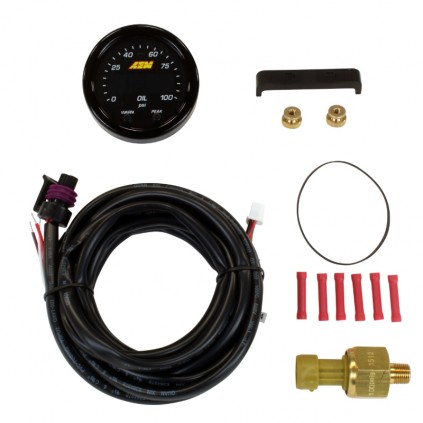 AEM X Series Fluid (Oil/Fuel) 0-100 PSI Pressure Gauge Kit
