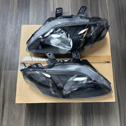 Honda Civic 1999-2000 Headlights Amber / Black Housing