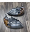 Honda Civic 2001-2003 Headlights Amber / Black Housing