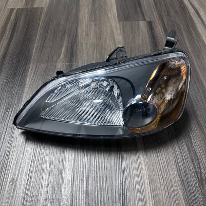 Honda Civic 2001-2003 Headlights Amber / Black Housing