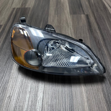 Honda Civic 2001-2003 Headlights Amber / Black Housing