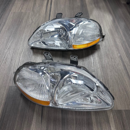 Honda Civic 1996-1998 Headlights Clear Amber Reflector