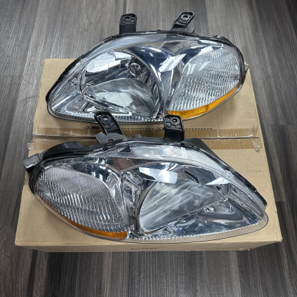 Honda Civic 1996-1998 Headlights Clear Amber Reflector